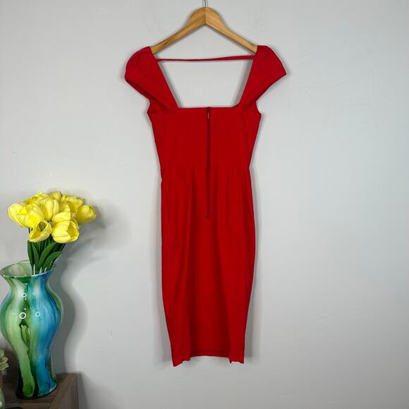 ASOS Vesper Bodycon Red Midi Dress - Picture 9 of 9